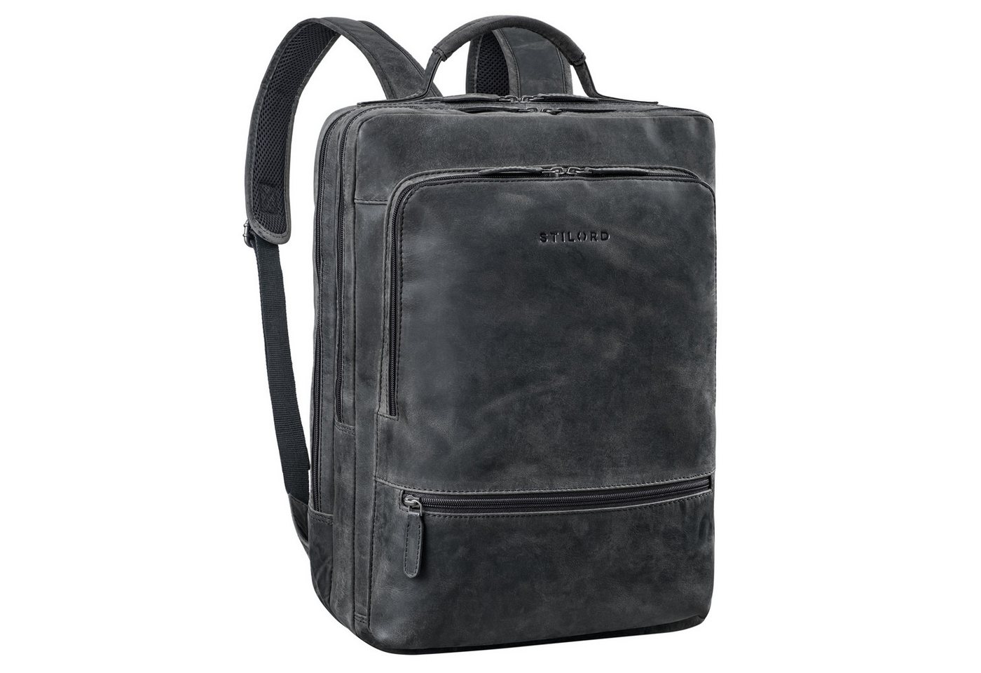 STILORD Notebookrucksack "Christian" XL Business-Rucksack Herren & Damen Leder Laptop 15 - 17,3 von STILORD