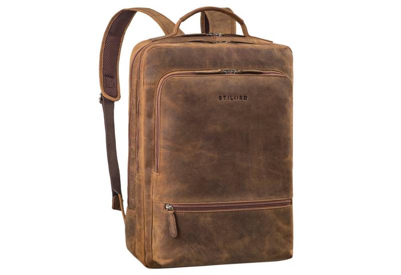 STILORD Notebookrucksack "Christian" XL Business-Rucksack Herren & Damen Leder Laptop 15 - 17,3 von STILORD
