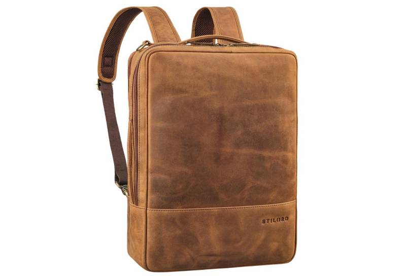 STILORD Notebookrucksack "Dash" Praktischer 2 in 1 Rucksack Leder XL Aktentasche 15 - 16 Unisex von STILORD