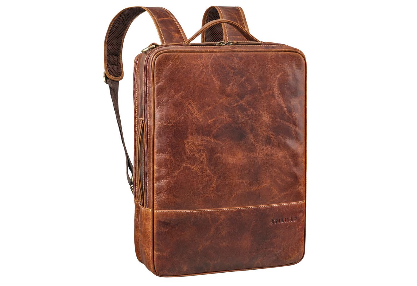 STILORD Notebookrucksack "Dash" Praktischer 2 in 1 Rucksack Leder XL Aktentasche 15 - 16 Unisex von STILORD