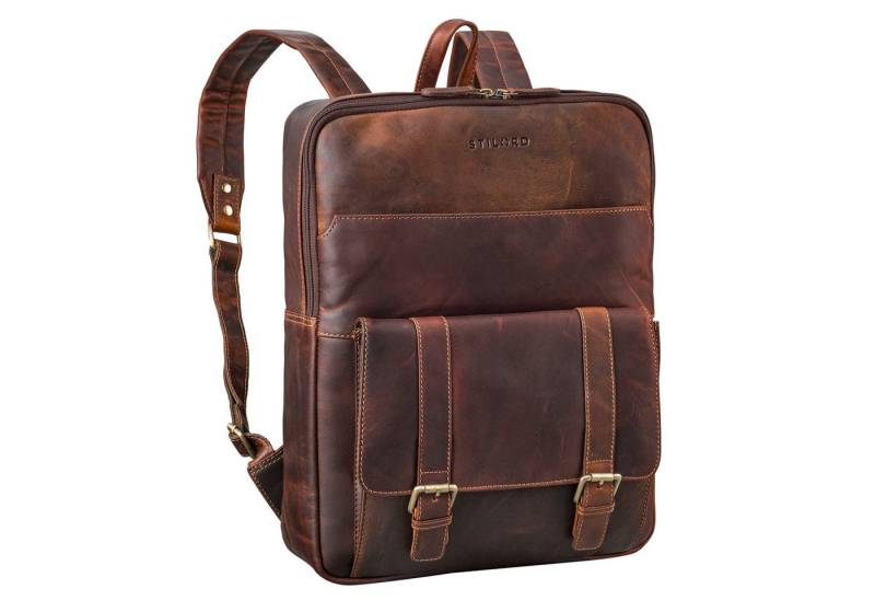 STILORD Notebookrucksack "Edwin" Leder Rucksack mit Laptopfach 15,6 Zoll Damen & Herren von STILORD