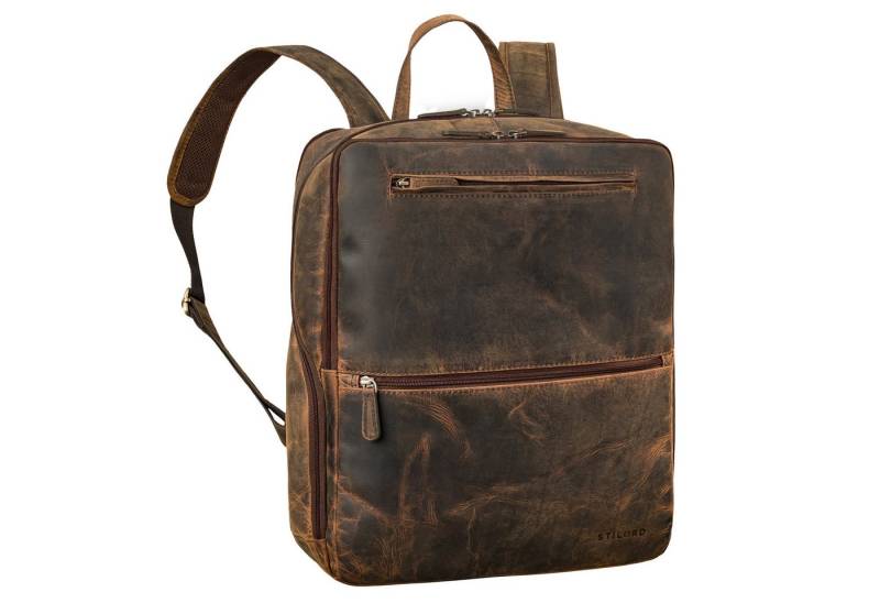 STILORD Notebookrucksack "Ettore" Großer Business Rucksack Herren Leder 17 Zoll Laptoprucksack von STILORD