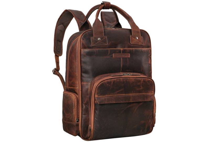 STILORD Notebookrucksack "Fiena" Lässiger Leder Wickelrucksack Groß von STILORD