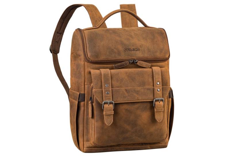 STILORD Notebookrucksack "Gian" Rucksack Herren Arbeit Leder Damenrucksack Groß für 16" Laptops von STILORD