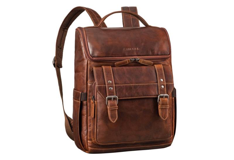 STILORD Notebookrucksack "Gian" Rucksack Herren Arbeit Leder Damenrucksack Groß für 16" Laptops von STILORD