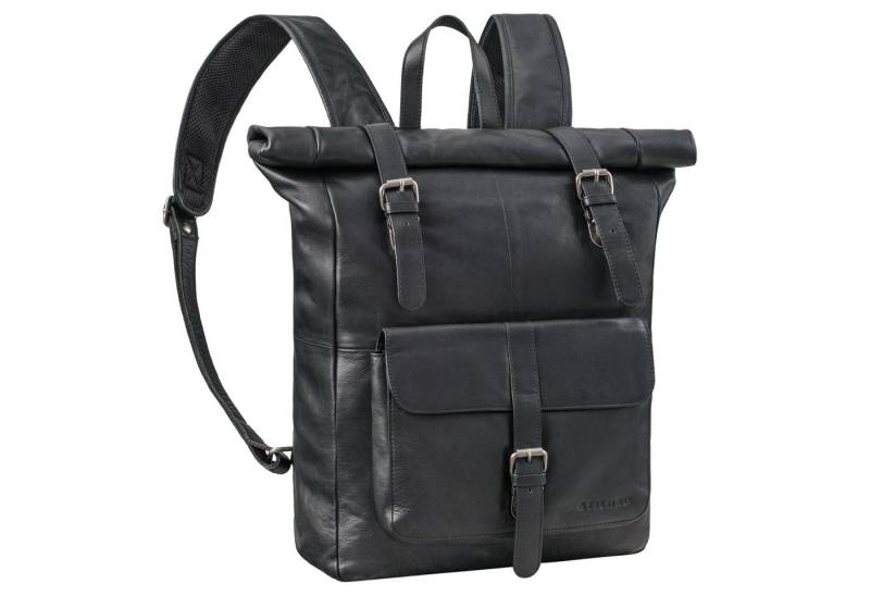 STILORD Notebookrucksack "Herakles" XL Leder Rolltop Rucksack 17 Zoll von STILORD