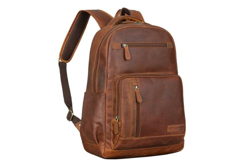 STILORD Notebookrucksack "Hubertus" Vintage Lederrucksack Damen und Herren von STILORD