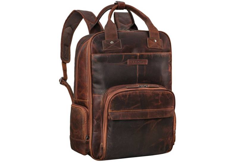 STILORD Notebookrucksack "Kasimir" Vintage Leder Wickelrucksack von STILORD