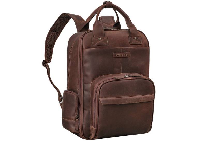 STILORD Notebookrucksack "Kasimir" Vintage Leder Wickelrucksack von STILORD