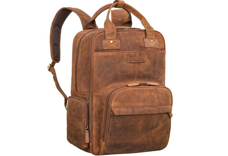 STILORD Notebookrucksack "Kasimir" Vintage Leder Wickelrucksack von STILORD