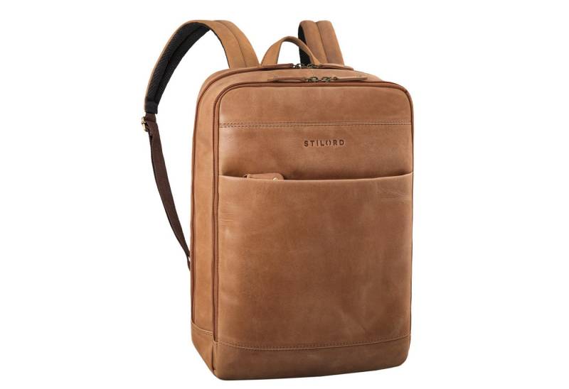 STILORD Notebookrucksack "Leo" Leder Rucksack mit Laptop-Fach 15,6 Zoll und Rückenbelüftung von STILORD