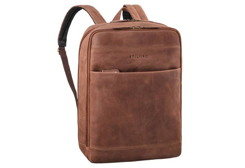 STILORD Notebookrucksack "Leo" Leder Rucksack mit Laptop-Fach 15,6 Zoll und Rückenbelüftung von STILORD