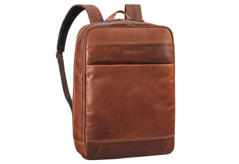 STILORD Notebookrucksack "Leo" Leder Rucksack mit Laptop-Fach 15,6 Zoll und Rückenbelüftung von STILORD