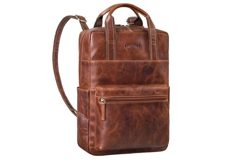 STILORD Notebookrucksack "Lilo" Großer Echtleder Rucksack Damen mit Laptopfach 15,6 Zoll von STILORD