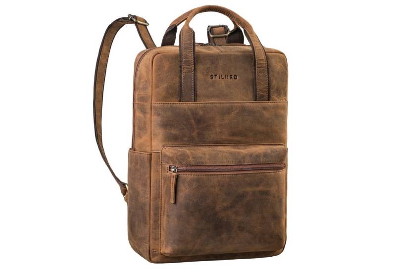 STILORD Notebookrucksack "Lilo" Großer Echtleder Rucksack Damen mit Laptopfach 15,6 Zoll von STILORD