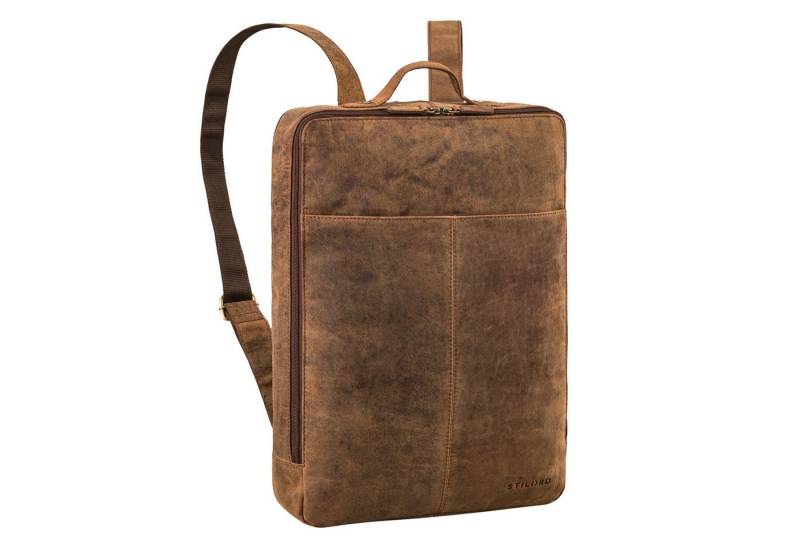 STILORD Notebookrucksack "Livius" Schmaler Lederrucksack Herren & Damen XL Laptop 15 - 19 Zoll von STILORD