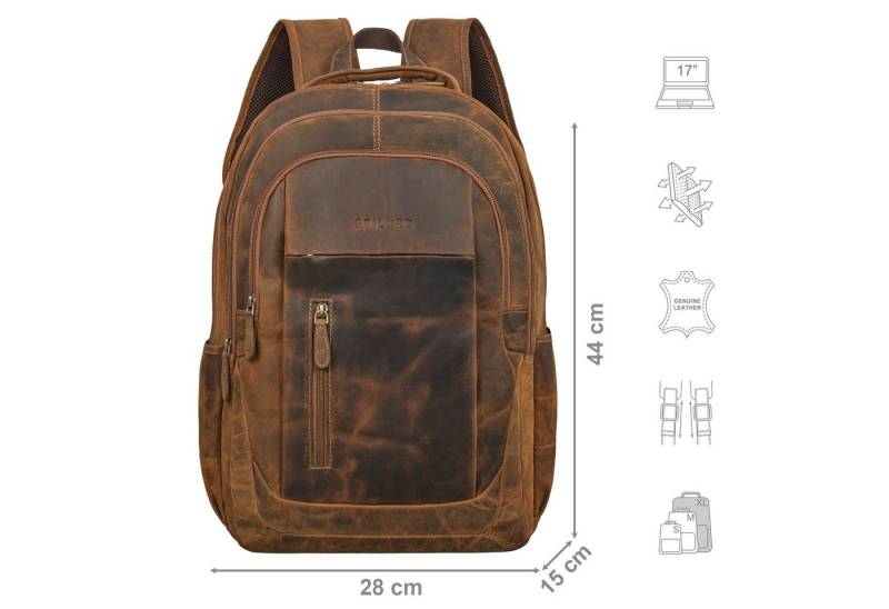 STILORD Notebookrucksack "Lucio" Hochwertiger Arbeitsrucksack Leder von STILORD