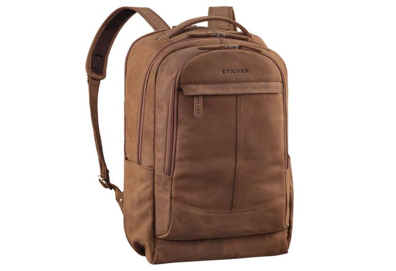 STILORD Notebookrucksack "Maxim" Premium XL Business Rucksack Leder mit Laptopfach 17 - 19 Zoll von STILORD