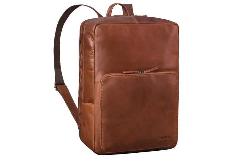 STILORD Notebookrucksack "Nicolo" XXL Business Rucksack Herren Leder Laptoprucksack 17 Zoll von STILORD