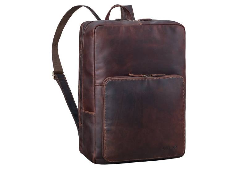 STILORD Notebookrucksack "Nicolo" XXL Business Rucksack Herren Leder Laptoprucksack 17 Zoll von STILORD