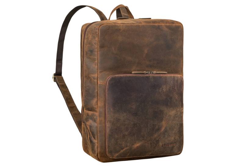 STILORD Notebookrucksack "Nicolo" XXL Business Rucksack Herren Leder Laptoprucksack 17 Zoll von STILORD