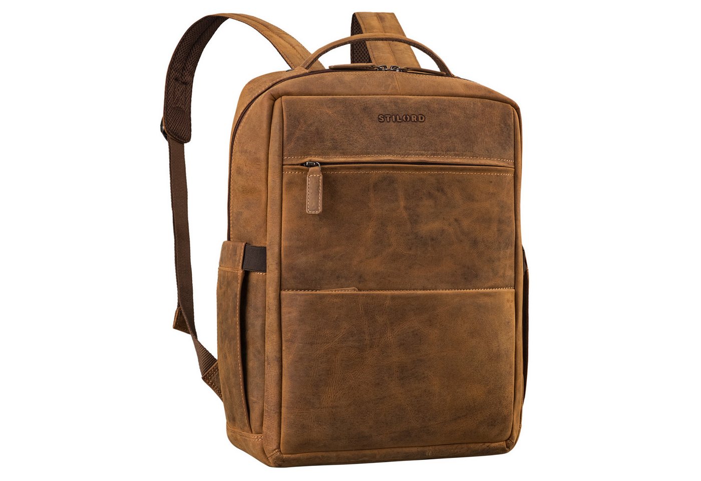 STILORD Notebookrucksack "Nordico" Businessrucksack Herren Groß Leder - Laptopfach 16 Zoll von STILORD
