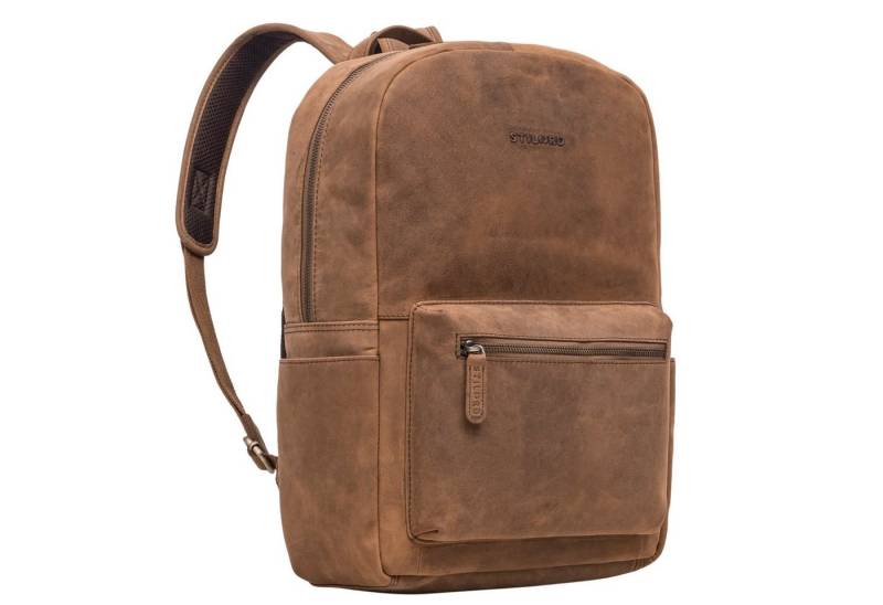 STILORD Notebookrucksack "Quincy" Lederrucksack mit Laptop-Fach 14 - 16 Zoll groß Leder Unisex von STILORD