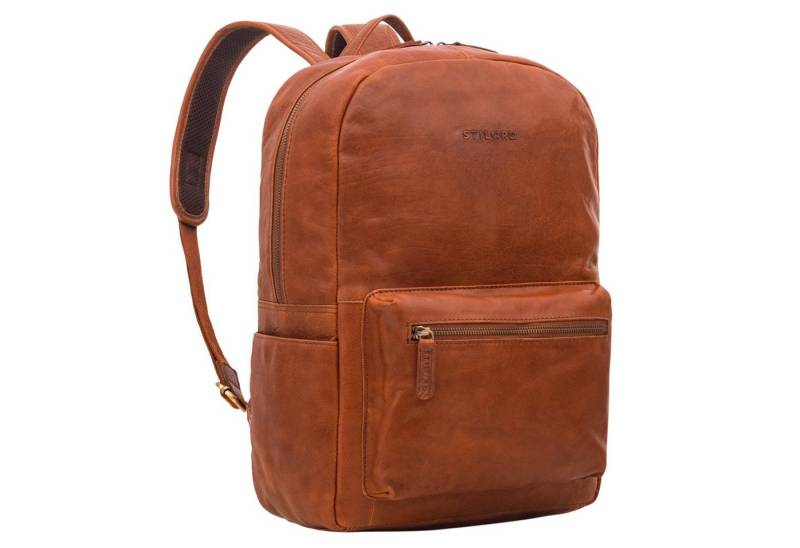 STILORD Notebookrucksack "Quincy" Lederrucksack mit Laptop-Fach 14 - 16 Zoll groß Leder Unisex von STILORD