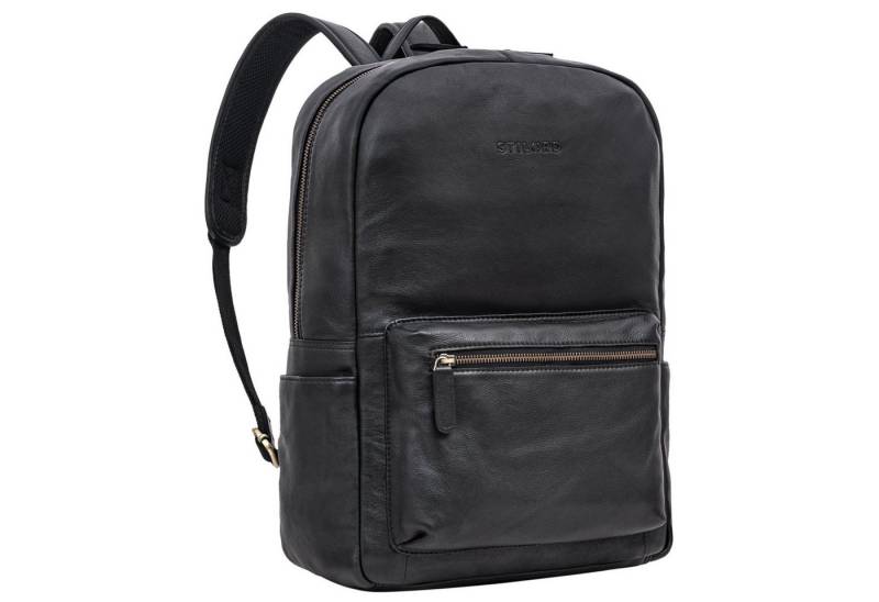 STILORD Notebookrucksack "Quincy" Lederrucksack mit Laptop-Fach 14 - 16 Zoll groß Leder Unisex von STILORD