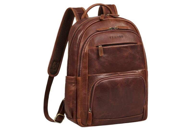 STILORD Notebookrucksack "Ramiro" Business Rucksack Herren Leder Laptoprucksack 15.6 - 16 Zoll von STILORD