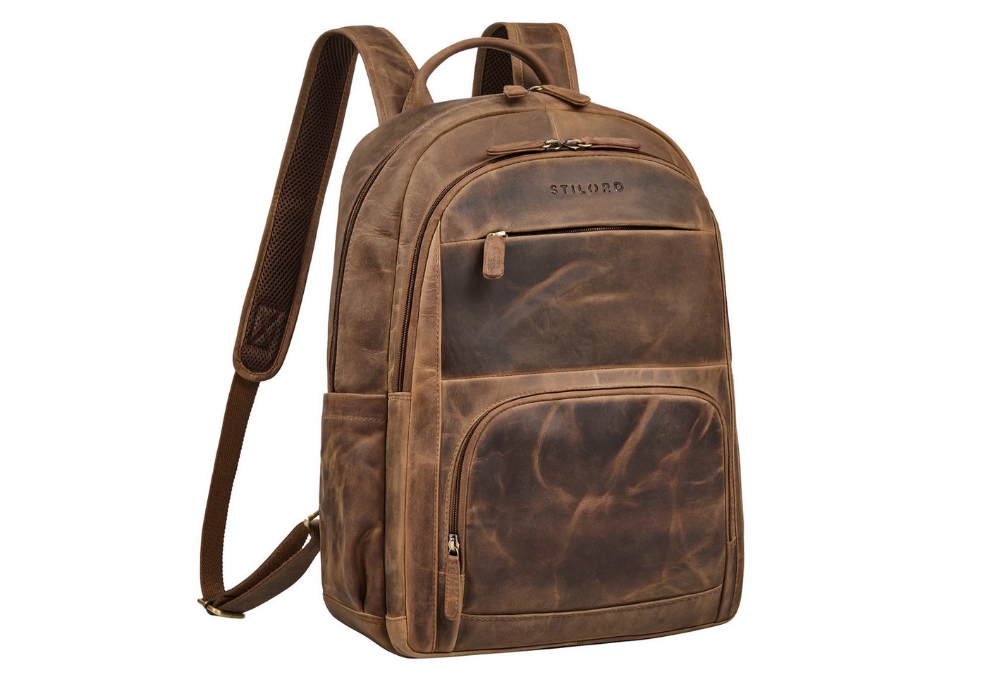 STILORD Notebookrucksack "Ramiro" Business Rucksack Herren Leder Laptoprucksack 15.6 - 16 Zoll von STILORD