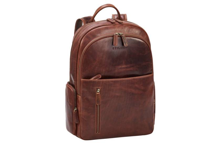 STILORD Notebookrucksack "Rio" Premium Leder-Rucksack mit Laptopfach 15.6 Zoll für Herren von STILORD