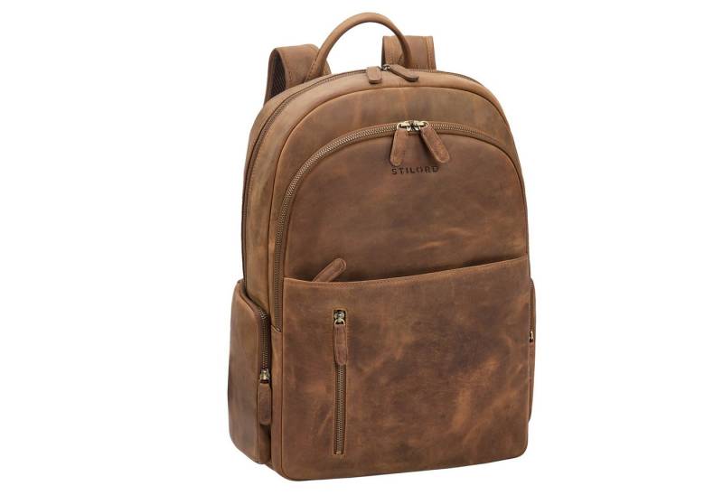 STILORD Notebookrucksack "Rio" Premium Leder-Rucksack mit Laptopfach 15.6 Zoll für Herren von STILORD