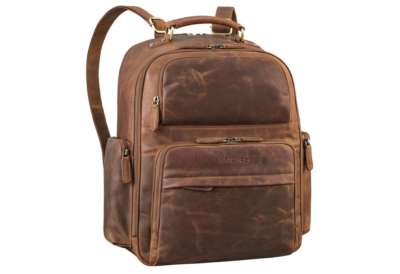 STILORD Notebookrucksack "Sigmund" Herren Laptop Rucksack 15 - 17 Zoll aus echtem Leder XXL von STILORD