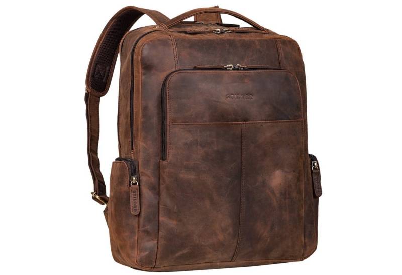 STILORD Notebookrucksack "Sigrid" Zeitloser Leder Rucksack mit Laptopfach 17 Zoll von STILORD