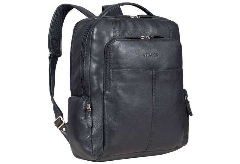STILORD Notebookrucksack "Sigrid" Zeitloser Leder Rucksack mit Laptopfach 17 Zoll von STILORD