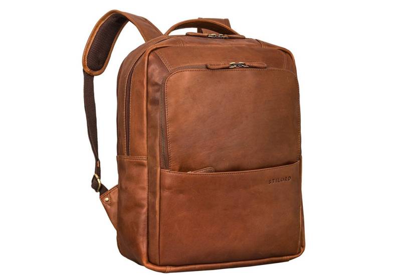 STILORD Notebookrucksack "Thomas" Leder Notebook Rucksack 17 Zoll von STILORD