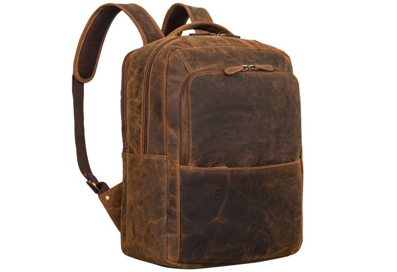 STILORD Notebookrucksack "Thomas" Leder Notebook Rucksack 17 Zoll von STILORD