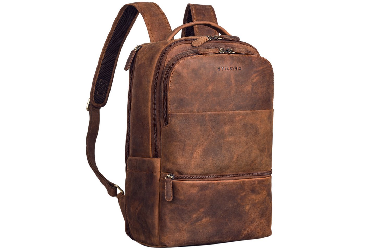 STILORD Notebookrucksack Thore" Luxuriöser Leder Rucksack mit Laptopfach 17 Zoll" von STILORD