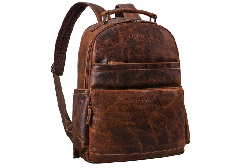 STILORD Notebookrucksack "Valens" Businessrucksack Herren Leder Groß - Laptopfach 16 Zoll von STILORD