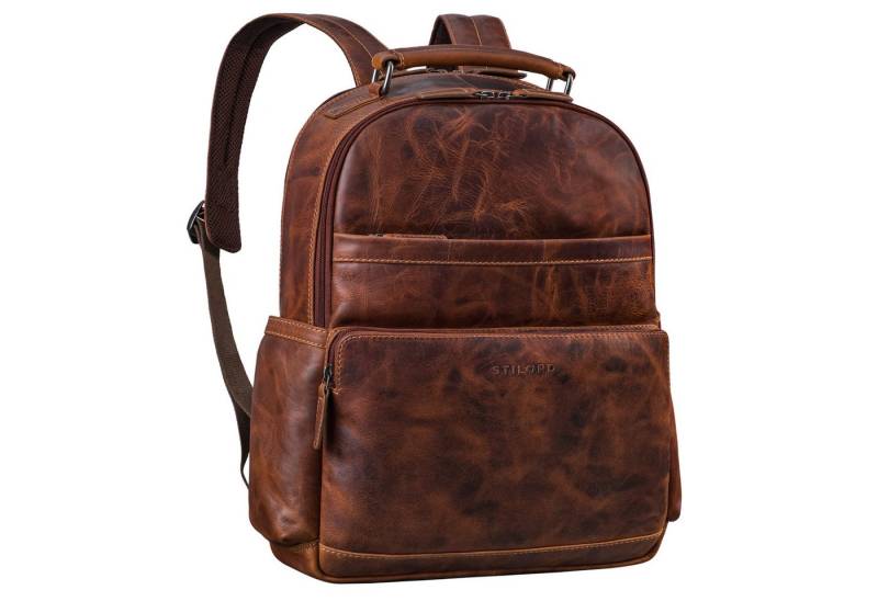 STILORD Notebookrucksack "Valens" Businessrucksack Herren Leder Groß - Laptopfach 16 Zoll von STILORD
