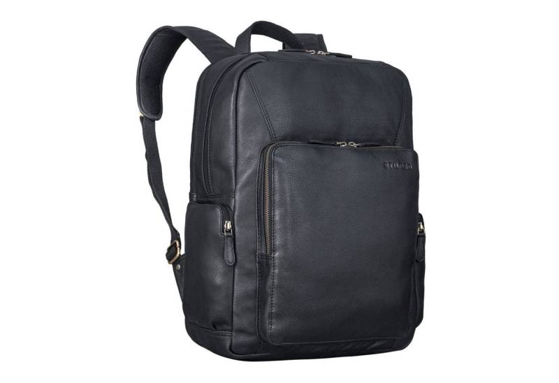 STILORD Notebookrucksack "Werner" Leder-Rucksack mit vielen Fächern Laptop-Fach 15 - 17 Zoll von STILORD