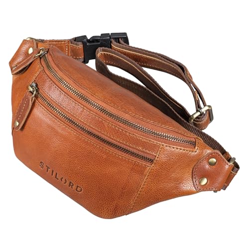 STILORD 'Orson' Bauchtasche aus echtem Leder Gürteltasche Hüfttasche Echtleder für Damen und Herren - Verstellbarer Gurt - diebstahlsicher und wasserabweisend, Farbe:Texas - braun von STILORD
