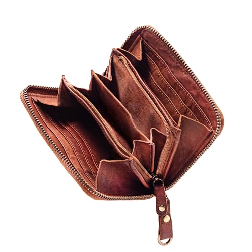 STILORD Leder-Geldbörse Cognac - Vintage Portemonnaie mit RFID, NFC Schutz - Echtleder Brieftasche + Geschenkbox 'Paris' von STILORD