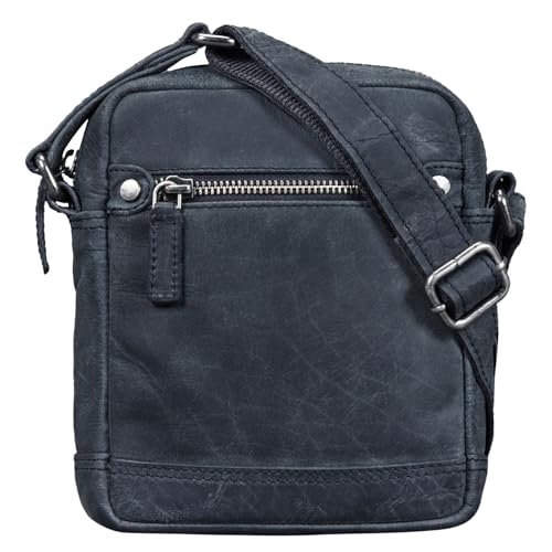 STILORD 'Pepe' Vintage Schultertasche Herren Leder klein Umhängetasche für Männer kompakte Cross Body Bag mit Schultergurt und Reißverschluss aus echtem Leder, Farbe:anthrazit von STILORD