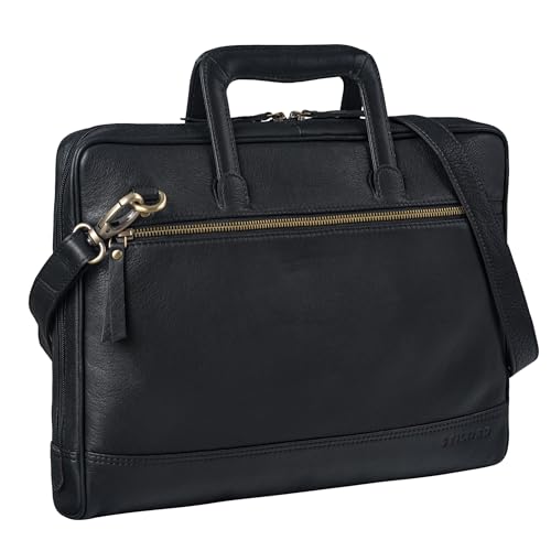 STILORD 'Pierce' Laptoptasche mit Griff Leder Aktentasche 15 Zoll Vintage Dokumententasche A4 Business Bürotasche mit Schultergurt und Handschlaufe, Farbe:schwarz STILORD 'Pierce' Laptoptasche mit Griff Leder Aktentasche 15 Zoll Vintage Dokumententasche A4 Business Bürotasche mit Schultergurt und Handschlaufe, Farbe:schwarz von STILORD