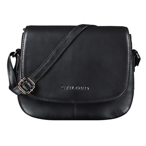 STILORD 'Savannah' Umhängetasche Damen Leder Handtasche kleine Schultertasche Crossbody Bag Ausgehtasche Partytasche Echtleder, Farbe:schwarz von STILORD