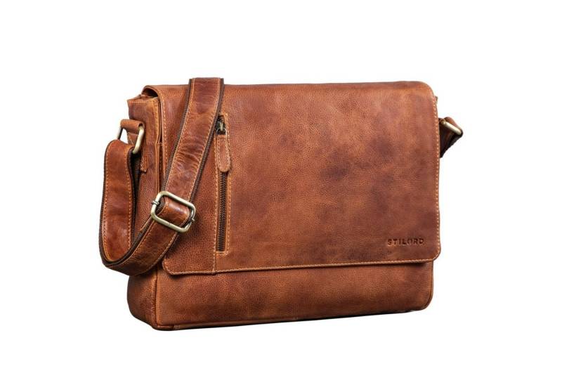 STILORD Schultertasche "Davis" Messenger Bag Leder 13 Zoll Umhängetasche Echtleder von STILORD