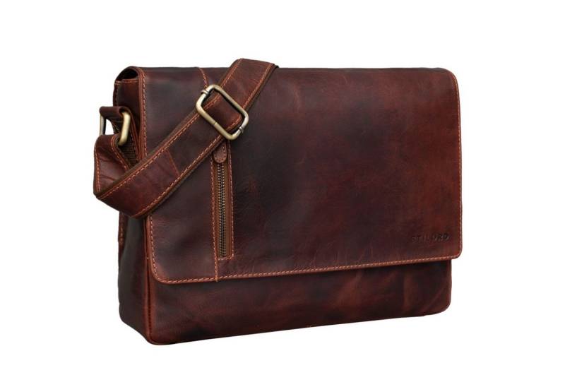 STILORD Schultertasche "Davis" Messenger Bag Leder 13 Zoll Umhängetasche Echtleder von STILORD