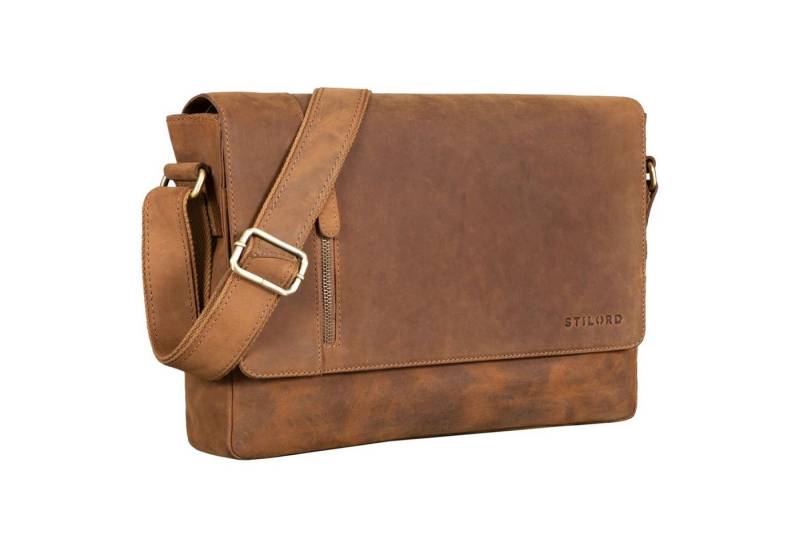 STILORD Schultertasche "Davis" Messenger Bag Leder 13 Zoll Umhängetasche Echtleder von STILORD